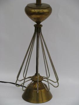 Atomic era vintage wire art sculpture table lamp, mid-century modern