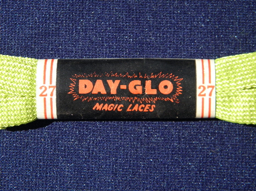 Authentic 60s vintage Day-Glo Magic neon rayon shoelaces, retro punk