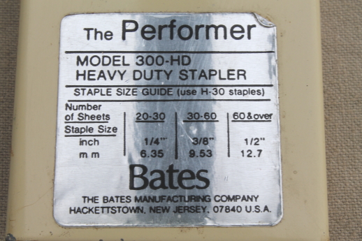 Bates 300-HD  stapler, heavy duty book binding stapler, staple 60 sheet signatures