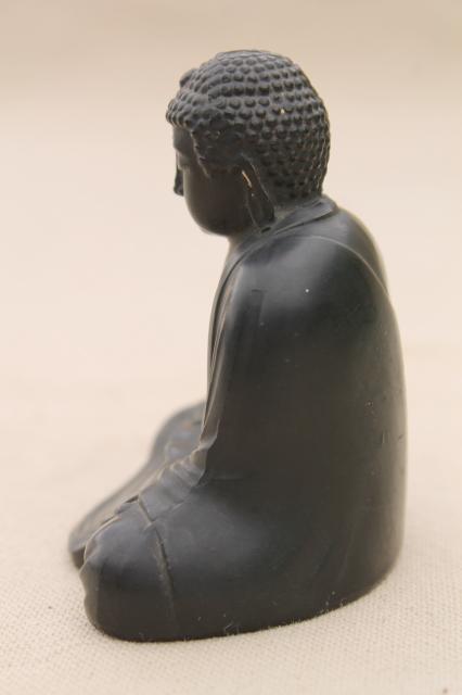 beautiful small Japanese bronze metal Buddha statue w/ lotus flower mark