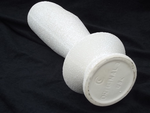 Big mod vintage pottery pitcher vase, tone on tone confetti texture glaze