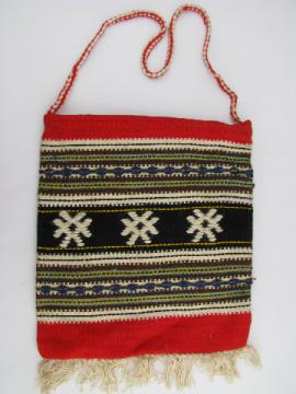 Boho retro vintage Mexican Indian blanket shoulder bag, purse or tote