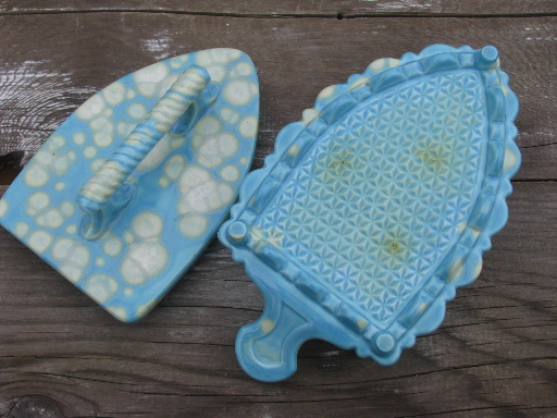 bright drip glaze hand-crafted ceramic box, sad iron and trivet shape