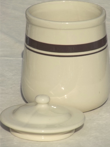 Brown band McCoy pottery canister or cookie jar, vintage McCoy