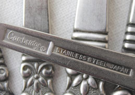 Cambridge Japan flatware, estate lot mod vintage stainless steel silverware
