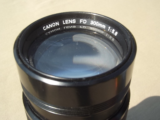 Canon FD 300mm 1:5.6 telephoto lens, vintage Canon camera lens for F1, A1 AE1