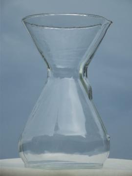 Chemex coffee maker glass beaker carafe bottle, retro 60s vintage