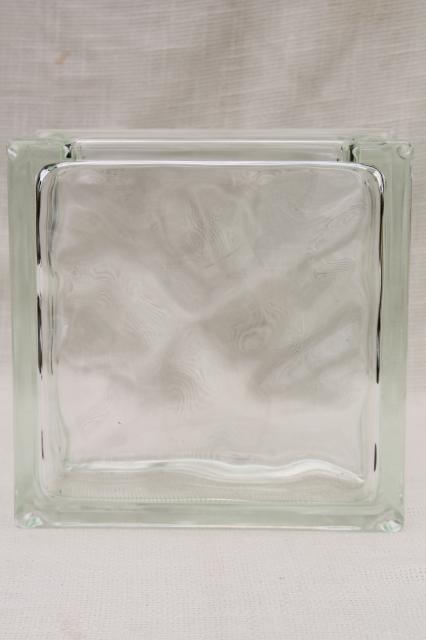 clear glass block window vases or display jars, retro hipster mod minimalist decor