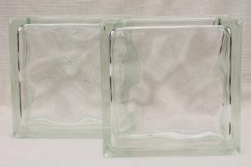 clear glass block window vases or display jars, retro hipster mod minimalist decor
