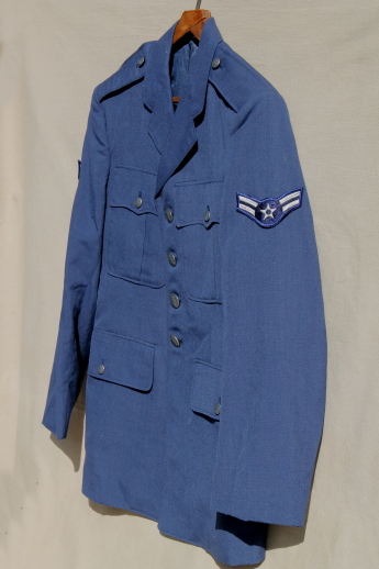 Cold war vintage US Air Force uniform jacket, 50s 60s insignia buttons
