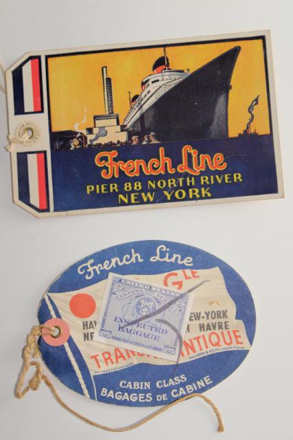 collection vintage travel labels tickets ephemera 1950s transatlantic trip to Europe