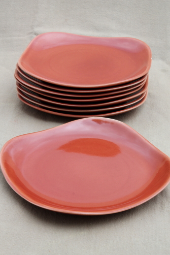 Copper Glow Red Wing pottery dinnerware set for 8, mid-century modern ...