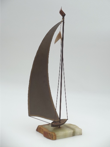 Curtis Jere era signed Jaru vintage metal art sculpture, large sailboat