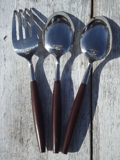 Danish mod Hearthside stainless  serving fork & spoons, vintage flatware