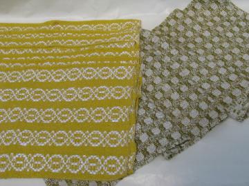 Danish modern vintage 60s handwoven fabric place mats and table runner