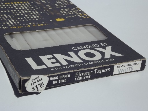Danish modern vintage Lenox mod black metal flower taper candle holder & candles