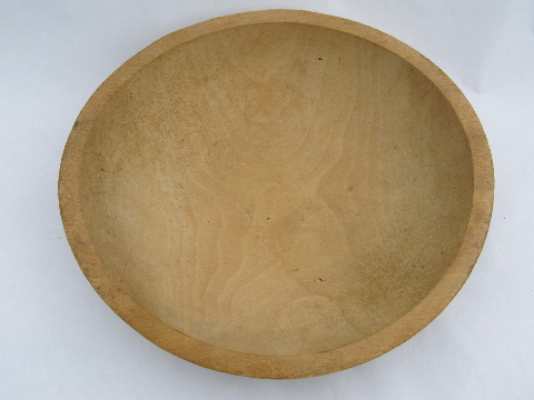 Danish modern vintage natural birch wood salad bowl, large wooden bowl