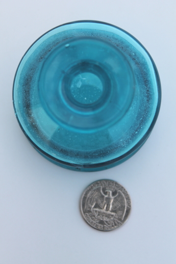 Dansk blue glass ink bottle vase, danish modern vintage