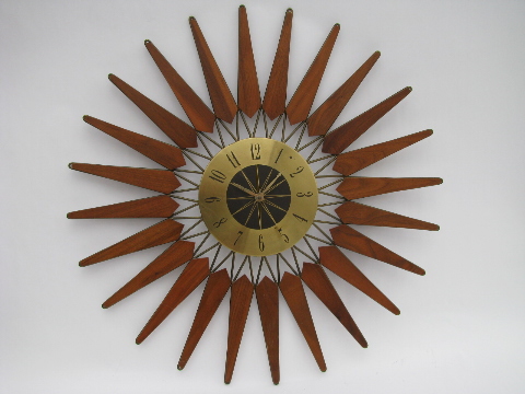 Eames era retro mod vintage atomic starburst wall clock