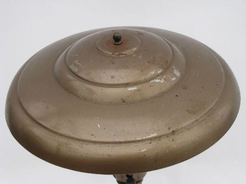 Eames era vintage industrial office desk lamp, metal helmet shade
