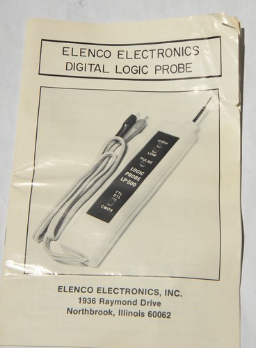 Elenco Electronics digital logic probe with manual