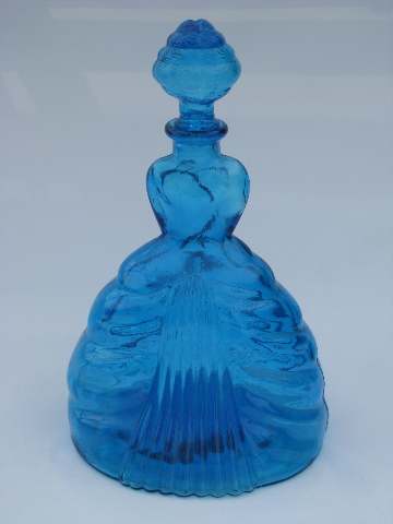 Figural decanter bottle, vintage crinoline lady, sunbonnet belle