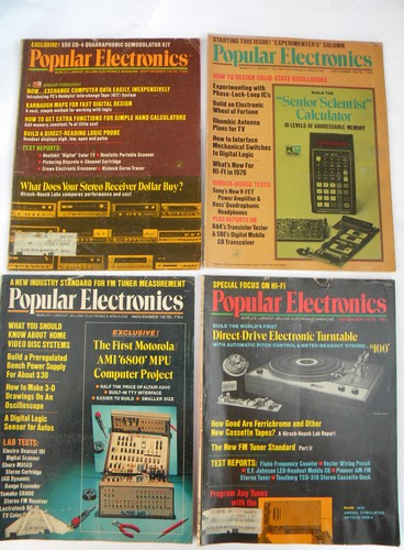 Full year 1976 Popular Electronics magazines w/early computer projects