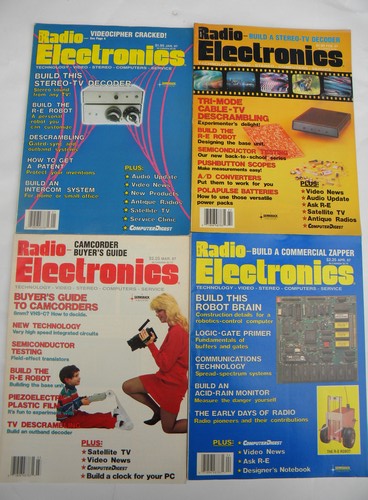 Full year of 1987 Radio-Electronics magazines w/robotics projects