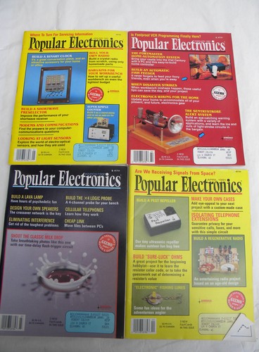 Full year of 1991 Popular Electronics magazines w/DIY projects & plans