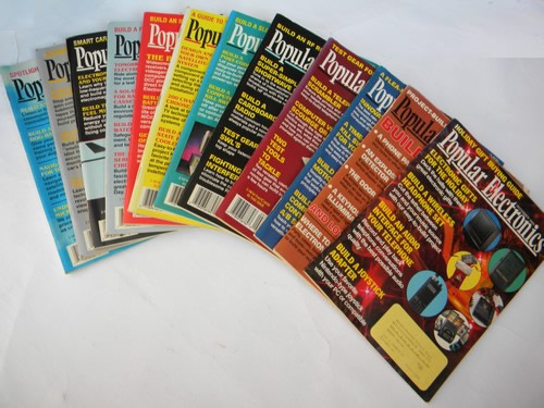 Full year of 1993 Popular Electronics magazines w/DIY PC&audio projects