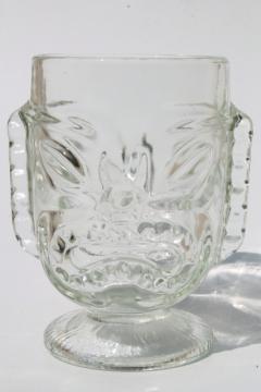 giant glass tiki head mug, retro vintage