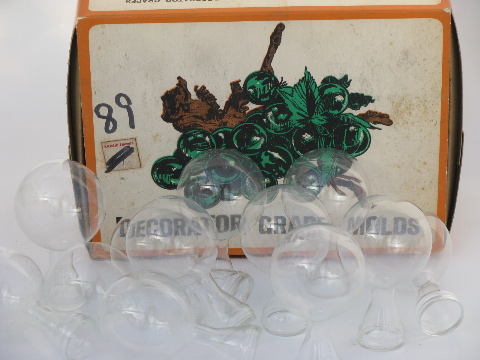 Glass bubble vial vase shaped molds for lucite casting, retro grapes!