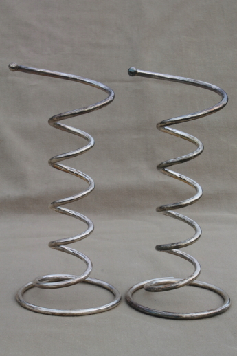 Godinger silver art spiral metal vases or candle holders w/ tall test tube glasses