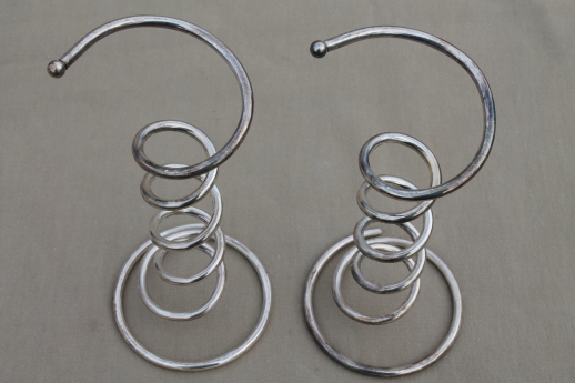 Godinger silver art spiral metal vases or candle holders w/ tall test tube glasses