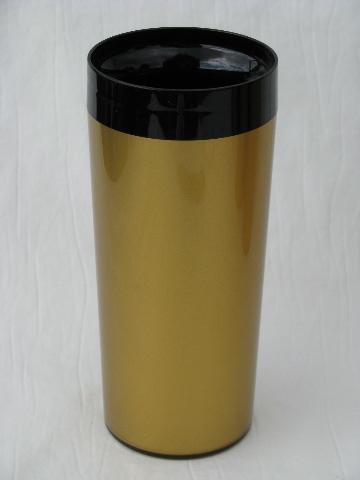 Gold / black, retro therm-o-ware melamine glasses & mugs