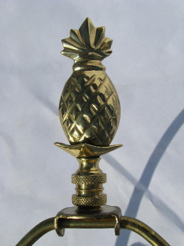 Gold moriage oriental ceramic vase table lamp, solid brass base & finial