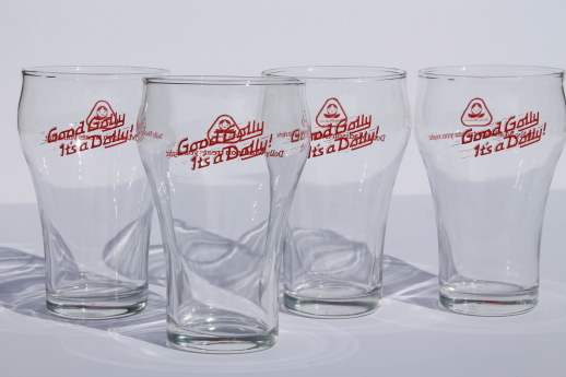 Good Golly, it's a Dolly! vintage Dolly Madison bakery advertising glasses