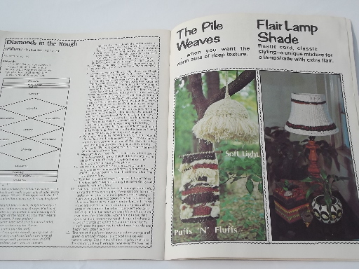 Groovy shag weaving instructions, retro hippie vintage craft books lot
