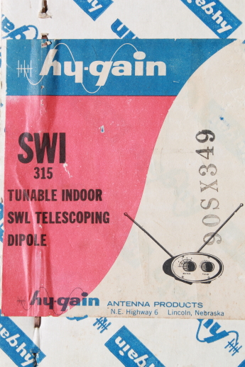 Ham radio Hy-Gain SWL tunable dipole  antenna, vintage shortwave radio antenna