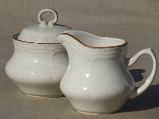 Hearthside Baroque stoneware cream & sugar set, vintage Japan dinnerware