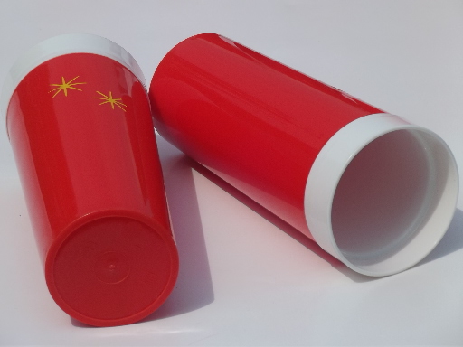 Hi-cool atomic cooler glasses, retro vintage insulated plastic tumblers