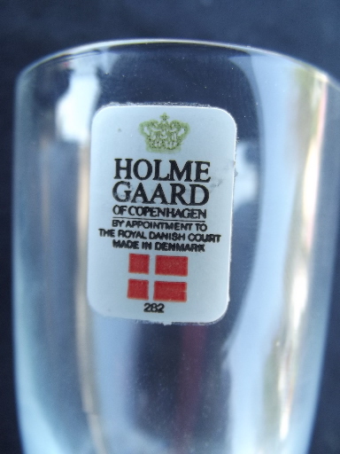 Holmegaard Denmark danish modern crystal vodka cordial glasses, Scanada