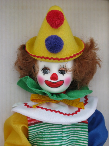 Homer clown doll, mint in vintage Effanbee box