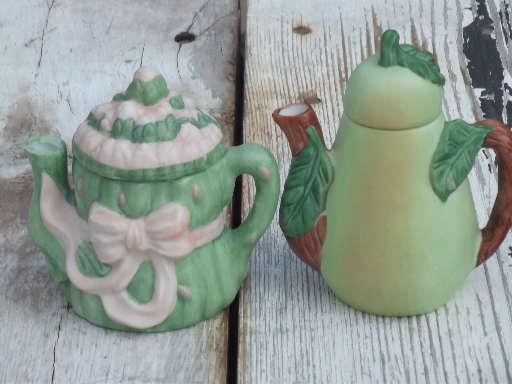 House of Lloyd collectible mini pitcher teapots, china fruit & vegetables