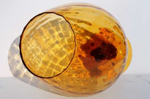 Huge amber glass brandy snifter, fishbowl terrarium vase or candy jar globe