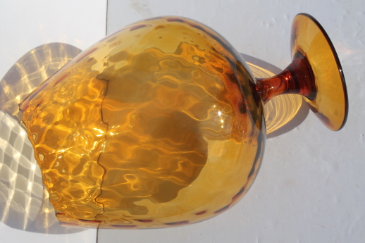 Huge amber glass brandy snifter, fishbowl terrarium vase or candy jar globe