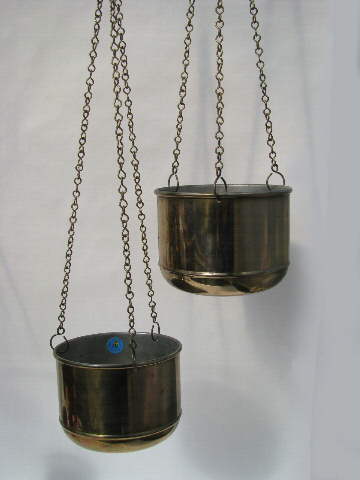 Huge collection new old stock Scandinavian modern brass hanging planters