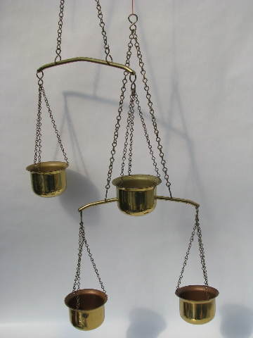 Huge collection new old stock Scandinavian modern brass hanging planters