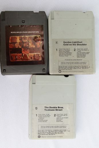 Huge collection of 8 track tapes, 70s vintage music recordings mixed genres