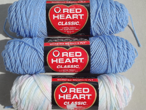 Huge lot acrylic baby yarn, Love Knit, Jamie, Red Heart knitting / crochet yarn